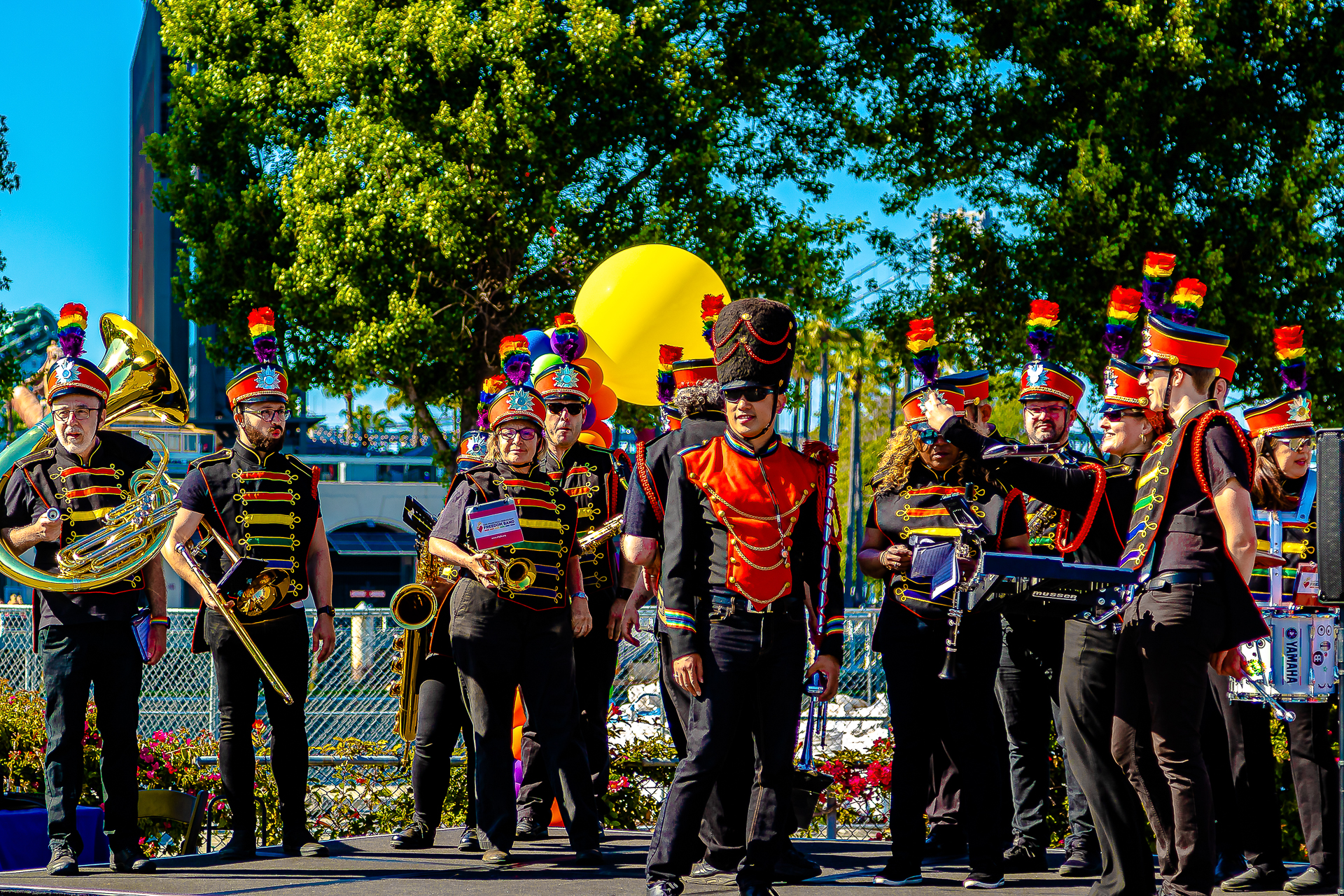 Giants LGBT Night — band members playing on the field